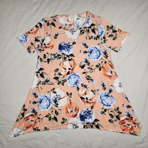 Sweet Lovely Tunic Top, Floral/Peach, Loose Fit, Sweet Levely by Jen, Flowy